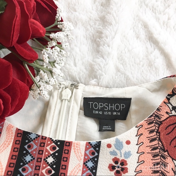 Topshop Scarf Print Pinafore Cut Out Sundress - Picture 8 of 8